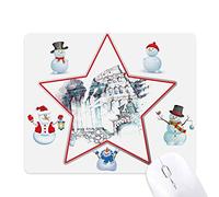 Ruined Rome Tapis de souris architectural peinture aquarelle Noël bonhomme de neige Famille étoile