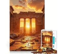 Ruines Antiques au Coucher du Soleil Puzzle 1000 pièces Jeu cognitif Amusant Pièces Robustes et découpées avec précision Exercice Mental Calme à Faire à la Maison (50x75cm)