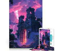 Ruines Antiques au Coucher du Soleil Puzzle 1000 pièces pour Adultes Jeu de mémoire et de Concentration Ajustement Parfait Format Compact Idéal pour des Moments de Jeu en Famille (38x26cm)