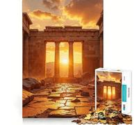 Ruines Antiques au Coucher du Soleil Puzzle de 1000 pièces pour Adolescents Jeu de Construction Cognitive Aucun Espace Ajustement Parfait Compact Amusant pour des Moments de Jeu en Famille (38x26cm)
