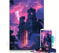 Ruines Antiques au Coucher du Soleil Puzzle pour Adolescents 1000 pièces Jeu de réflexion Amusant et sans accroc Une façon captivante de Passer Le Temps (50x75cm)