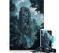 Ruines Antiques dans la Jungle Puzzle Adulte 1000 pièces Jeu de mémoire Amusant Assemblage Stable,pièces Qui ne bougent Pas Format Compact Idéal pour des Moments de Jeu en Famille (38x26cm)