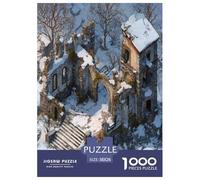 Ruines de bâtiments de maçonnerie en Pierre Puzzle 1000 Pieces Cadeau Unique intéressant Jeu Éduchatif Challenge Toy À De Qualité Supérieure Peinture Art pour Adultes Enfants 38x26cm/1000pcs