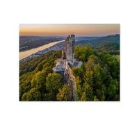 Ruines du château médiéval de Drachenfels dans la vallée du Rhin près de Bonn，Puzzle 1000 Pièces Ensembles De Puzzle pour La Famille Jeux Éducatifs Cadeau Intéressant-S80