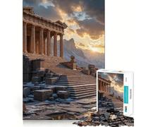 Ruines d'un Temple Antique au Coucher du Soleil Puzzle Adulte 1000 pièces Jeu cognitif Emboîtement précis sans espaces Activité apaisante pour se détendre (38x26cm)