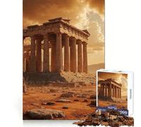 Ruines d'un Temple Antique au Coucher du Soleil Puzzle de 1000 pièces pour Adolescents Développement de la réflexion Plaisir Facile Découpe Uniforme Idée Cadeau de Noël élégante (50x75cm)