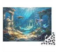 Ruines sous Marines dAtlantide Perdue Puzzle 1000 Pièces Papier pour Adultes Monde Océan Mystérieux Jeu de Puzzle 1000 Pièces Décoration Famille 70x50cm/1000pcs