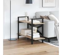 RuiNingRN Bibliothèque en chêne Sonoma - 100 x 33,5 x 64 cm - Design robuste avec 2 étagères - Espace de rangement - Cadre en acier stable - Utilisation polyvalente comme séparateur de pièce, vitrine