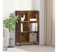 RuiNingRN Bibliothèque fumée 99,5 x 30 x 108,5 cm Armoire industrielle en bois avec 6 compartiments de rangement pour salon, bureau, chambre d'enfant, espace de rangement, décoration, rangement