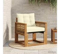 RuiNingRN Canapé de jardin en bois d'acacia massif avec housse en textilène résistant aux intempéries pour terrasse, balcon, jardin d'hiver, salon et salon modulaire pour une expérience extérieure