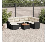 RuiNingRN Ensemble de canapé de jardin modulaire 8 pièces avec coussins, module d'angle et central, salon de jardin en rotin synthétique résistant aux intempéries pour terrasse, balcon, jardin d'hiver