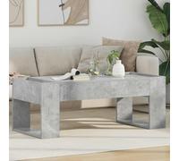 RuiNingRN Table basse gris béton - 110 x 50 x 41 cm - En bois - Table d'appoint de salon avec espace de rangement et tiroirs - Design moderne - Construction stable - Montage facile