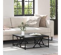RuiNingRN Table basse noire aspect chêne 70 x 70 x 30 cm Table d'appoint moderne pour salon, salon et bureau avec espace de rangement, étagère, table décorative et design extensible
