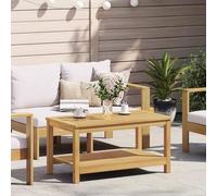 RuiNingRN Table d'appoint Öl-Natur 90 x 50 x 45 cm en bois d'acacia massif pour intérieur et extérieur Table basse rustique avec espace de rangement, étagère, résistante aux intempéries, durable