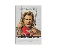 RUINOSAU Clint Eastwood - Impression sur toile du film The Outlaw Josey Wales - Décoration murale d'intérieur moderne sans cadre - 30 x 45 cm