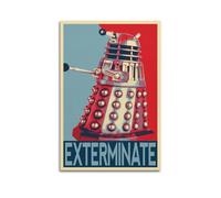 RUINOSAU Dalek - Exterminate - Impression sur toile Pop Art Doctor Who - Décoration murale pour chambre à coucher, salon, décoration murale moderne - 60 x 90 cm - Style sans cadre