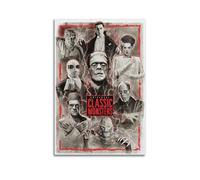 RUINOSAU Impression sur toile de monstres classiques du film d'horreur - Décoration murale moderne pour chambre à coucher, salon, décoration murale d'intérieur moderne, cadeau - 30 x 45 cm, style sans