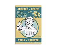RUINOSAU Impression sur toile Fallout Vault Forever Game - Décoration murale pour chambre à coucher, salon - Décoration murale d'intérieur moderne - 40 x 60 cm - Sans cadre