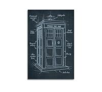 RUINOSAU Impression sur toile pour chambre à coucher, salon, décoration murale moderne sans cadre Motif Doctor Who Tardis 40 x 60 cm