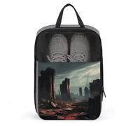 Ruins Sac à chaussures avec fermeture éclair, sacs de rangement avec poignée et portable, résistant à l'eau, essentiels de voyage