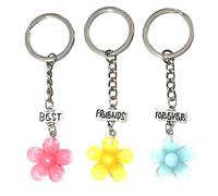 Ruiogoe Porte-clés en forme de fleur en silicone pour sac à main, bijoux pour femmes et filles