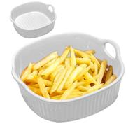 Ruioomeep Cocotte carrée en céramique de 18,5 x 17 cm - 650 ml - Avec poignée - Résistant aux rayures et aux coupures - Pour lasagnes, tiiramisu, cocottes - Accessoires de friteuse - Passe au
