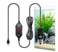 Ruioomeep Mini chauffage d'aquarium réglable avec contrôleur de température, thermostat pour petits aquariums, 18-34 °C