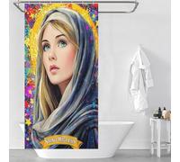 RUIOQAW Saint Higlron Rideau de douche en tissu imperméable lavable et lavable pour salle de bain Motif portrait coloré 90 x 180 cm