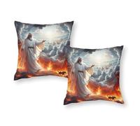 RUIOQAW Taies d'oreiller Paradis ou Enfer, Lot de 2, qualité hôtelière supérieure, pour Tout-Petits, Forme Tente, 45,7 x 45,7 cm