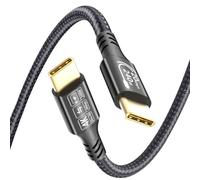 Ruipoo Câble USB C vers USB C 3.2 Gen 2x2 20Gbps, 240W PD 3.1 Charge Rapide, 4K@60Hz Vidéo, pour iPhone 15/16, MacBook Pro, Galaxy S24, SSD, Thunderbolt 3/4-1M