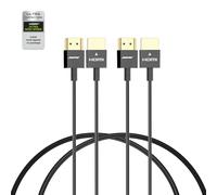 RUIPRO Câble HDMI Court Certifié, Câble HDMI 2.1 Ultra Fin 8K 36 Pouces Lot de 2, Ultra Haute Vitesse 48Gbps Supporte 8K@60Hz 4K@120Hz, Dynamique HDR, eARC, Compatible avec