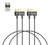 RUIPRO Lot de 2 câbles HDMI courts 8K certifiés ultra fins de 4,8 m, ultra haute vitesse 48 Gbit/s, prend en charge 8K @ 60 Hz 4K @ 120 Hz, HDR dynamique, eARC, compatible avec PS5/Xbox/Blu-ray