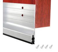 RUIPUOWNO Butée de Porte en métal 39"/1M, Joint de Bas de Porte Anti-poussière et Anti-Bruit, l'Anti-Morsure de Souris, Prévient efficacement Les Courants d'air et Le Bruit,Argent,0~36mm