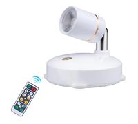 Ruiqas LED Spots à Batterie Sans Fil Pivotant Variable avec Télécommande,Petits Spots D'Intérieur à Intensité Variable pour Tableaux Œuvres d'art Vitrine