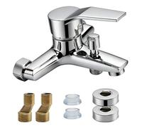 Ruiqas Montage Mural de Robinet de Bain,Baterie Mixte de Bain avec Accessoires de Montage de 6 Pièces,Baterie Mixte de Armature à Main pour Douche et Baignoire