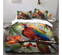 Ruiqieor Housse de Couette 220x240cm Fleur,Motif Perroquet Parure de lit 220x240 cm,#5,Literie imprimée en 3D Oiseau coloré pour Enfants et Adultes