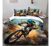 Ruiqieor Housse de Couette 220x240cm Motif de VTT de Descente Parure de lit 220x240 cm avec 2 taies 65x65cm,#12,Housse de Couette pour garçons et Filles