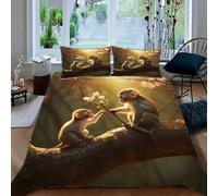 Ruiqieor Housse de Couette 220x240cm Motif Singe Parure de lit 220x240 cm avec 2 taies 65x65cm,#8,Ensembles de Housses de Couette en Microfibre brossée Douce