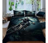 Ruiqieor Housse de Couette 220x240cm Motif VTT Parure de lit 220x240 cm avec 2 taies 65x65cm,#8,Ensembles de Housses de Couette en Microfibre brossée Douce