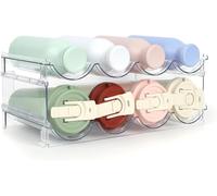 RUIQINGSANY Lot de 2 porte-bouteilles empilables pour réfrigérateur, placard et garde-manger