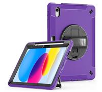 RuiRdot Étui Antichoc Compatible avec l'iPad 10e génération, étui de Protection avec Support Rotatif, dragonne et bandoulière pour l'iPad 10e génération 2022 10,9 Pouces (R10)