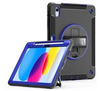 RuiRdot Étui Antichoc Compatible avec l'iPad 10e génération, étui de Protection avec Support Rotatif, dragonne et bandoulière pour l'iPad 10e génération 2022 10,9 Pouces (R09)