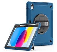 RuiRdot Étui Antichoc Compatible avec l'iPad 10e génération, étui de Protection avec Support Rotatif, dragonne et bandoulière pour l'iPad 10e génération 2022 10,9 Pouces (R08)