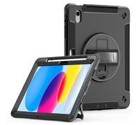 RuiRdot Étui Antichoc Compatible avec l'iPad 10e génération, étui de Protection avec Support Rotatif, dragonne et bandoulière pour l'iPad 10e génération 2022 10,9 Pouces (R05)