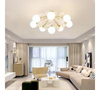 RuiRfh Lampe de plafond Lampe de salon semi-encastrée moderne Boule de verre opalescent lustre abat-jour en bronze Spoutnik Éclairage pour couloir Chambre Cuisine Ferme Entrée Hall Suspension Luminair