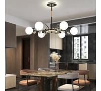 RuiRfh Lustre E27 Suspension Luminaire cristal Mid Century Abat-jour sphérique en verre Eclairage moderne Spoutnik Décoration Golden Branch Lampe Restaurant Chambre à coucher Salon Bar Café Plafonnier