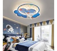 RuiRfh Lustre LED enfants dimmable 72W plafonnier avec télécommande dessin animé avion plafonnier design chambre d'enfant fille applique chambre maternelle chambre de bébé salon intérieur lumières ble