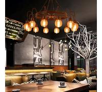 RuiRfh Lustre rétro Salle à Manger E27 Grande Roue de Wagon Suspension 8 lumières Lampe Suspendue Fer de Ferme Rondes Antiques en métal Lampe de Plafond rustiques Chambre Salon Hall Couloir Finitions