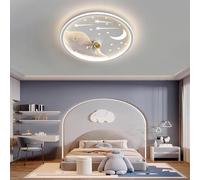 RuiRfh Plafonnier créatif dessin animé LED lampe de chambre d'enfant moderne dimmable noir astronaute Lampe de Plafond avec télécommande adapté à l'éclairage décoratif de bureau d'étude de chambre à c