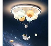 RuiRfh Plafonnier LED Astronaute de Dessin animé Lampe de Plafond intégré éclairage de Chambre créatif planète en Verre Lustre Chambre d'enfant Restaurant Maternelle Salle de Jouets Salle de Lecture